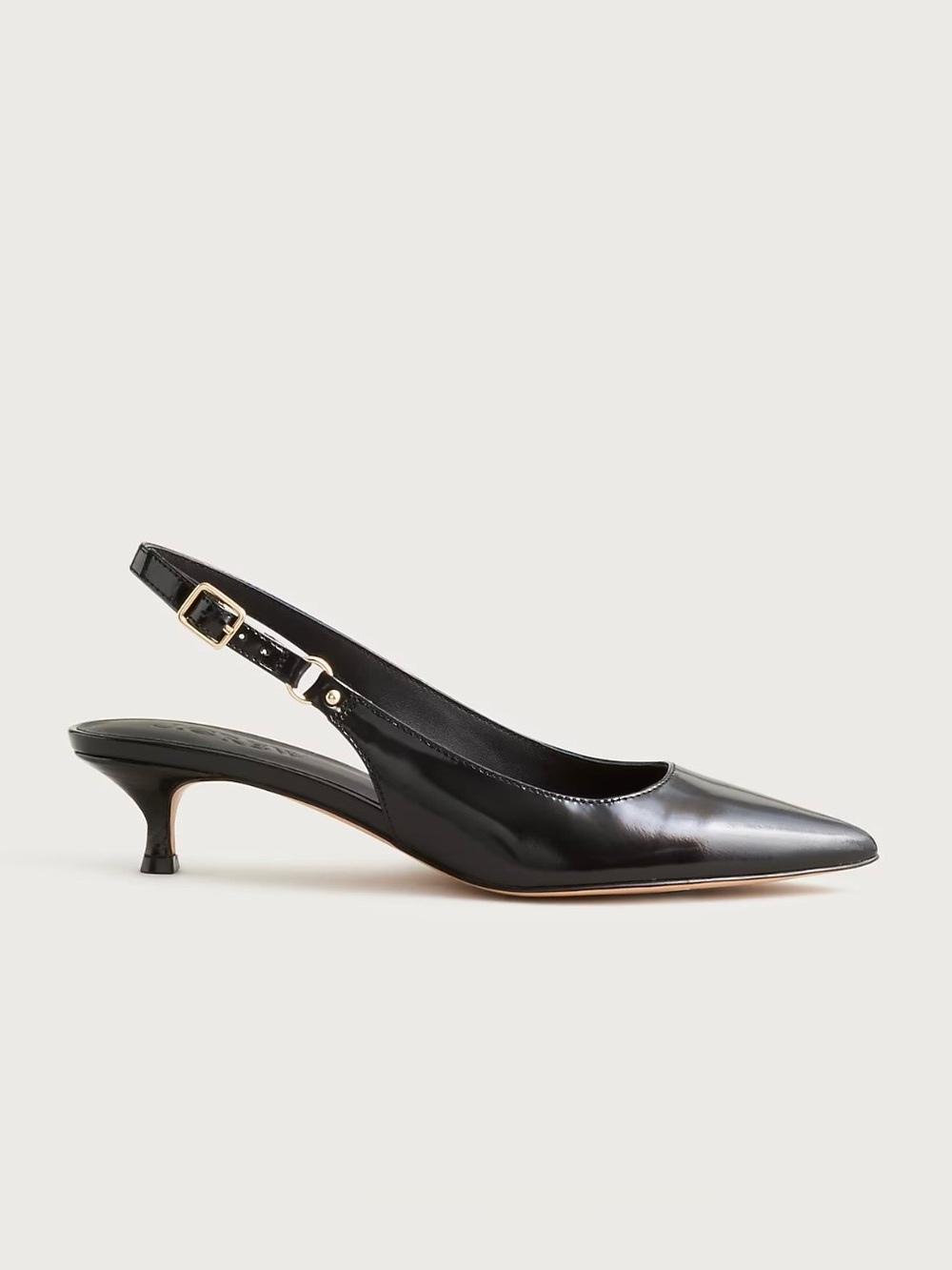 J.Crew Robin slingback heels in spazzolato leather 7.5 Black Kitten Pumps